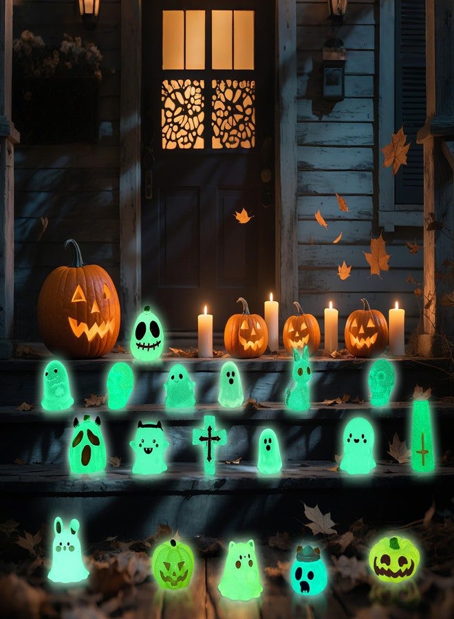 EKisemio 50PCS Luminous Mini Resin Halloween Decorations Resin Mini Figurines Glow in The Dark for Spooky Garden Haunted House Displays Party Favors & Outdoor Decor - Image 4